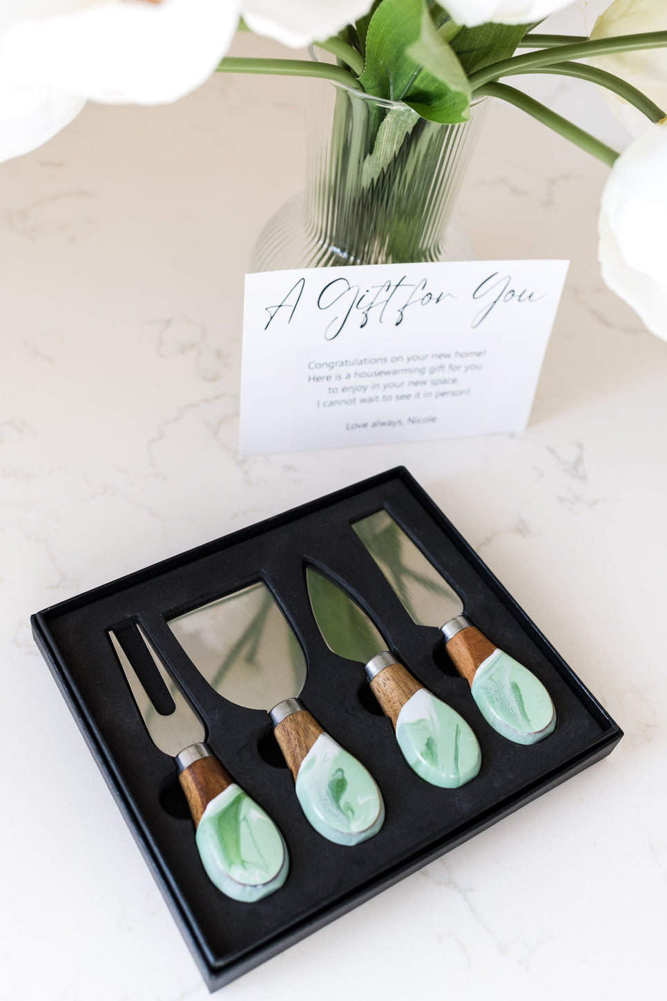 Lynn &amp; Lianna Resin Accented Cheese Knife Set