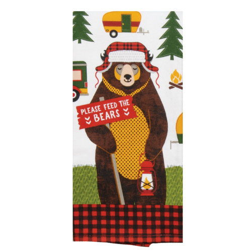 Kay Dee Camping Graphics Tea Towel