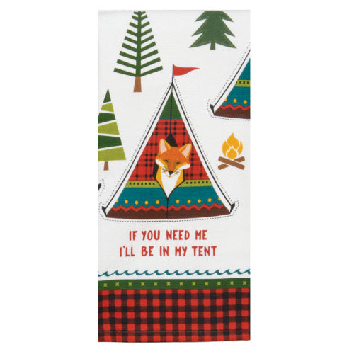 Kay Dee Camping Graphics Tea Towel