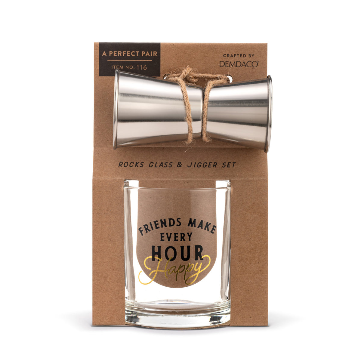 Happy Hour Rocks Glass &amp; Jigger Set