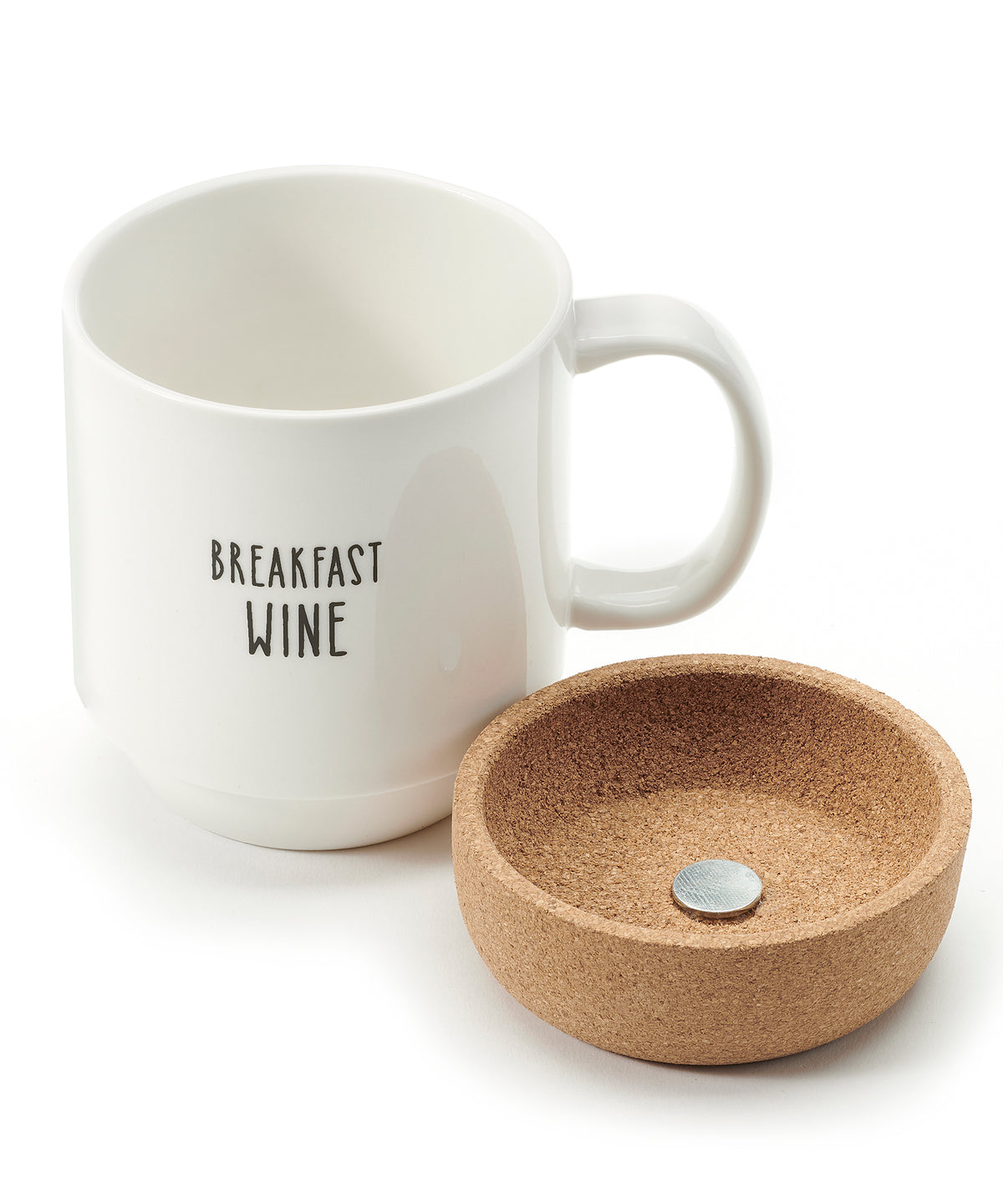 White Coffee Mug With Cork Coaster Bottom