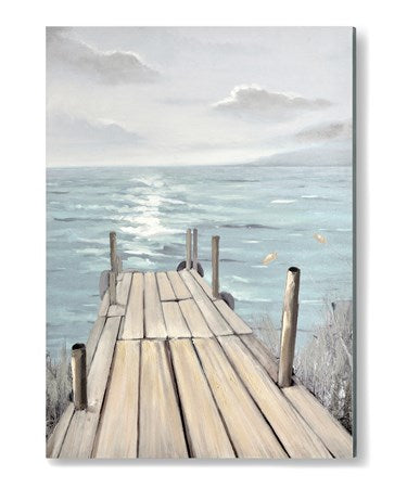 Wood Dock Wall Oil Print