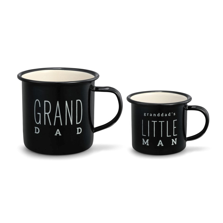 Grand Dad & Granddad's Little Man  Tin Mug Set