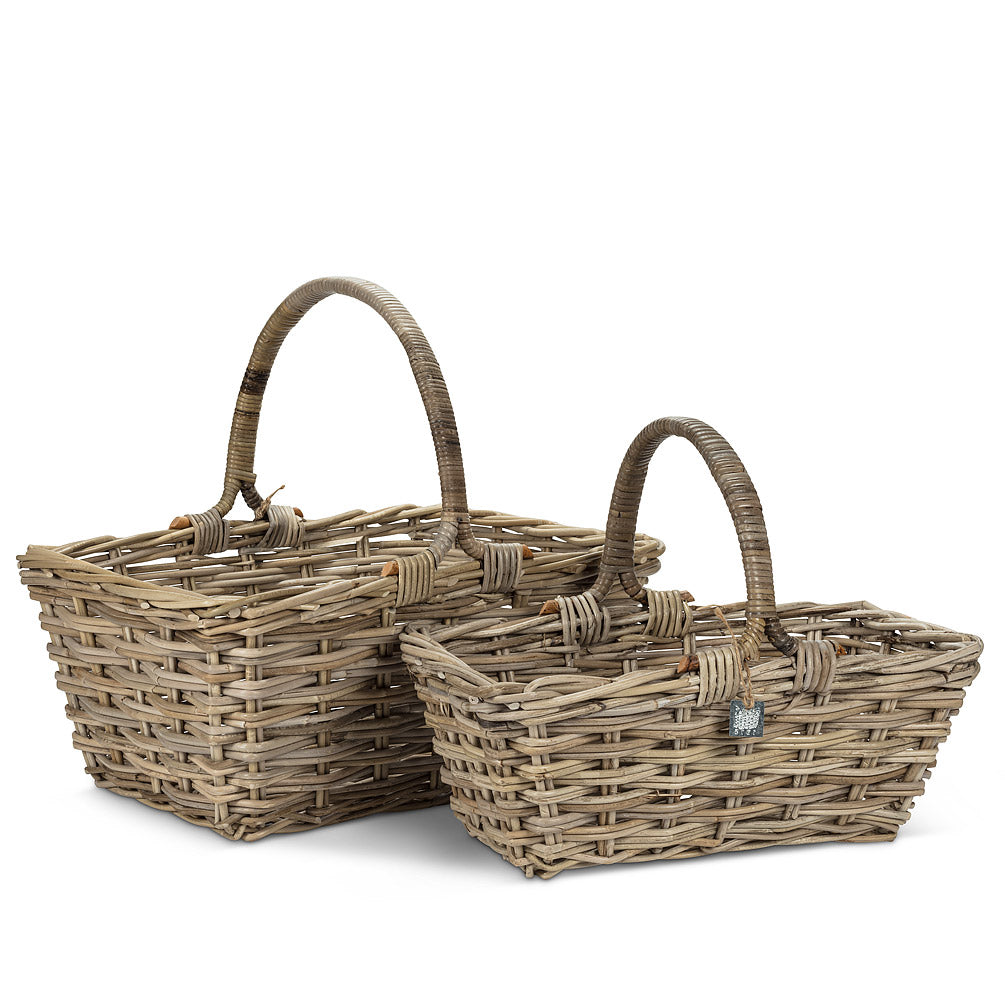 Rectangular Handled Woven Baskets 2 sizes