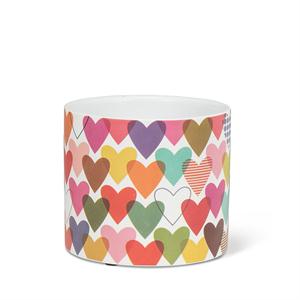 Multi-Coloured Heart Pot