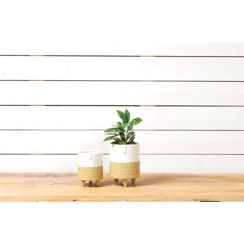Two-Tone Planter With Face