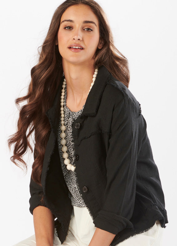 Charlie Paige Linen Button Up Jacket