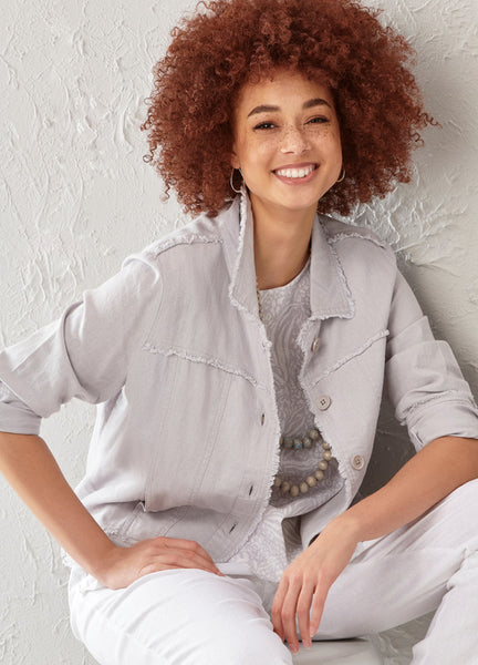 Charlie Paige Linen Button Up Jacket