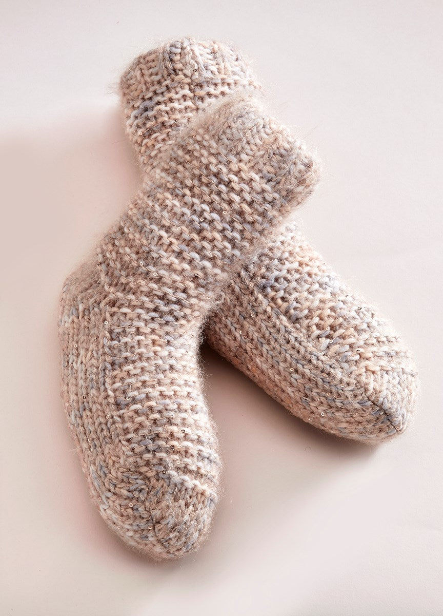 Sherpa Lined Slipper Socks in Luxe Blended Yarn
