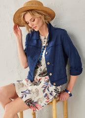 Charlie Paige Linen Button Up Jacket