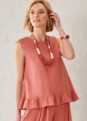 Charlie Paige Linen Open Back Top