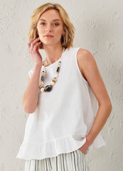 Charlie Paige Linen Open Back Top