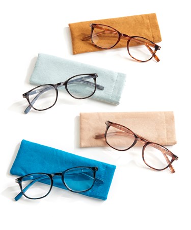 Reading Glasses w/Pouch, 4 Asst.