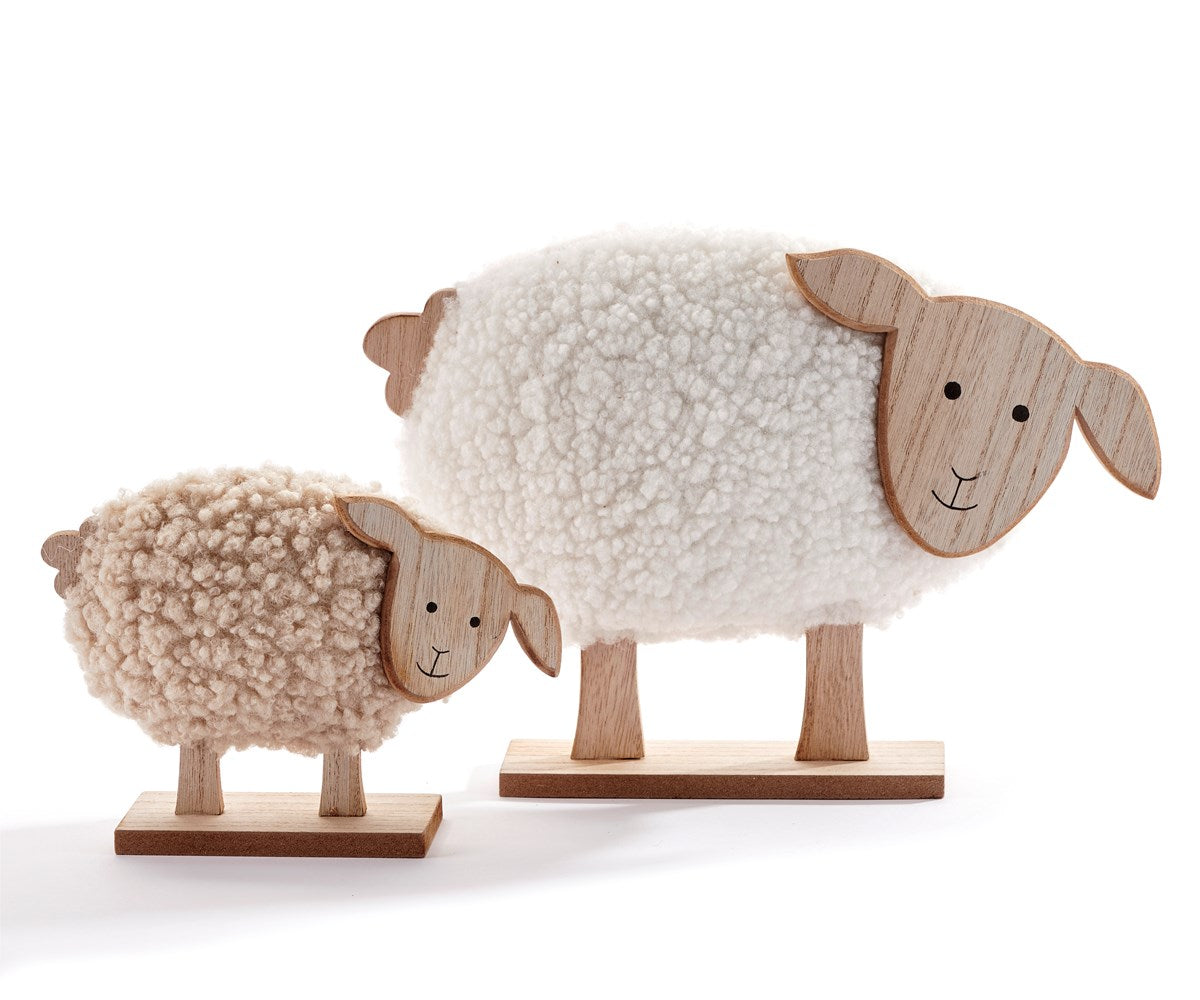 Side Glancing Sheep Décor, Set of 2