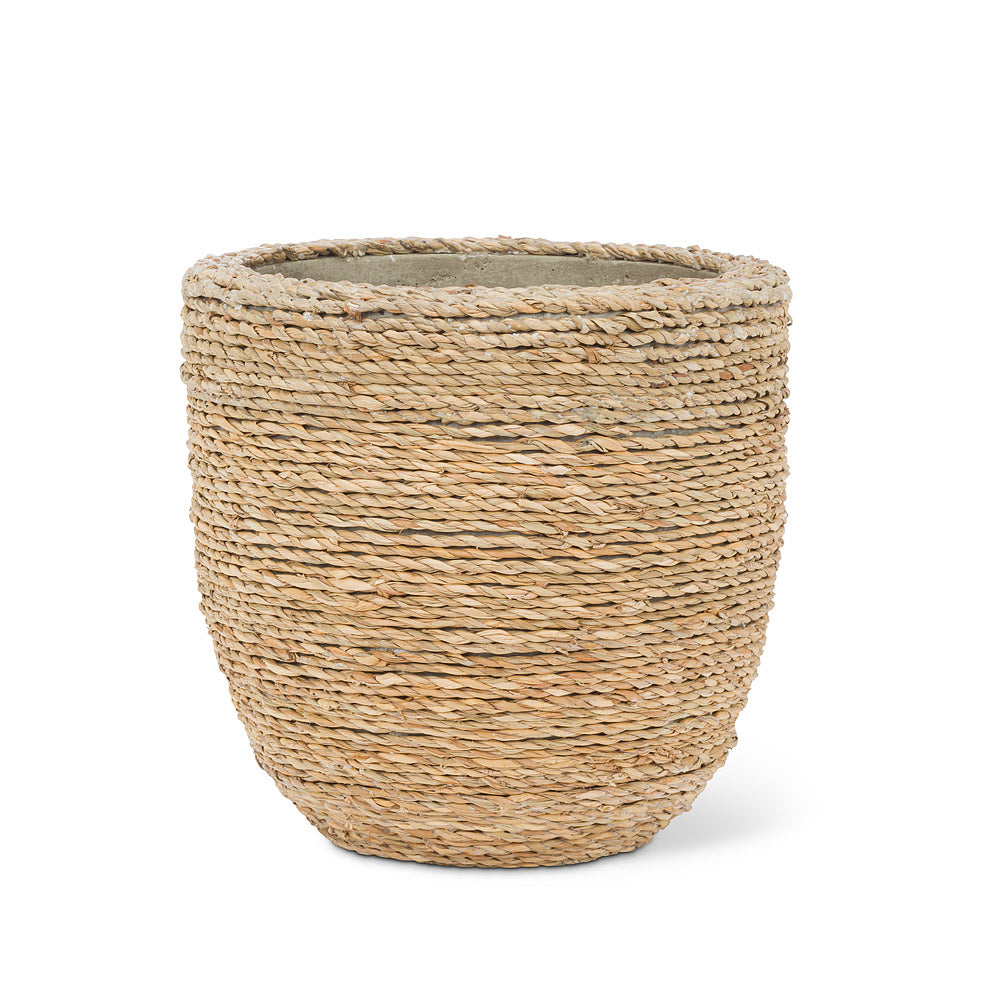 Seagrass Covered Cement Planter