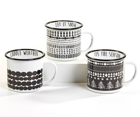 Black and White Winter Enamel Mug