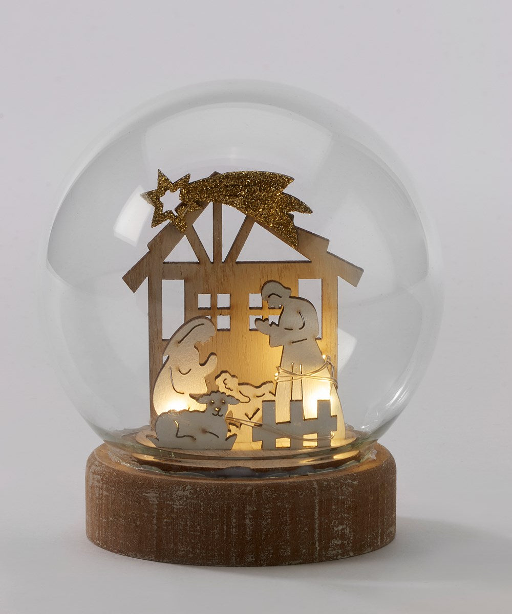 LED Nativity Globe
