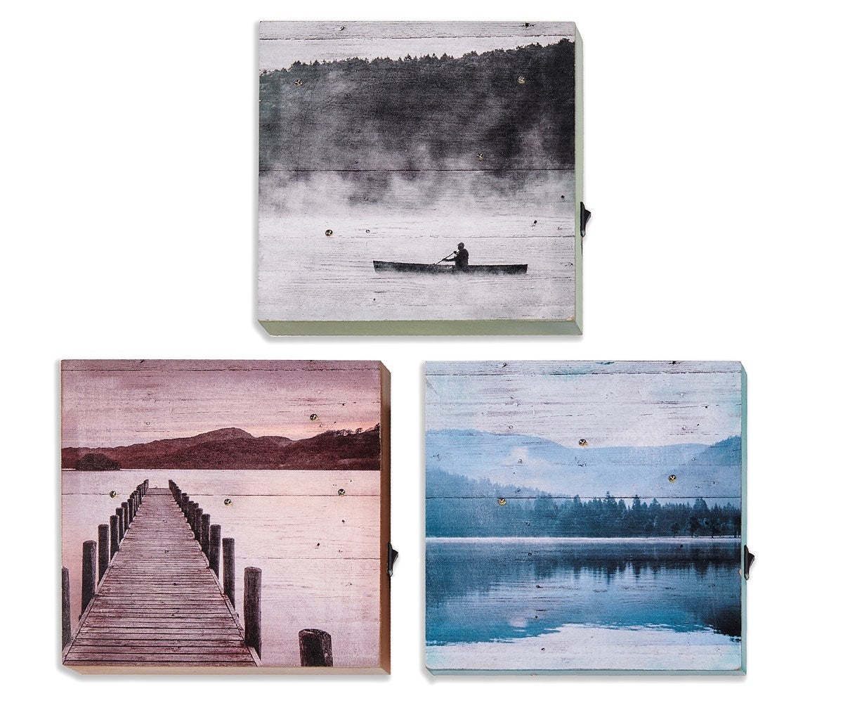 LED Forest Cabin Wall Plaque, 3 Asst.