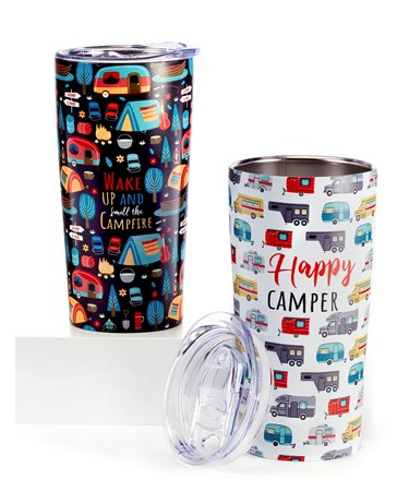 Camp Theme Metal Travel Mug