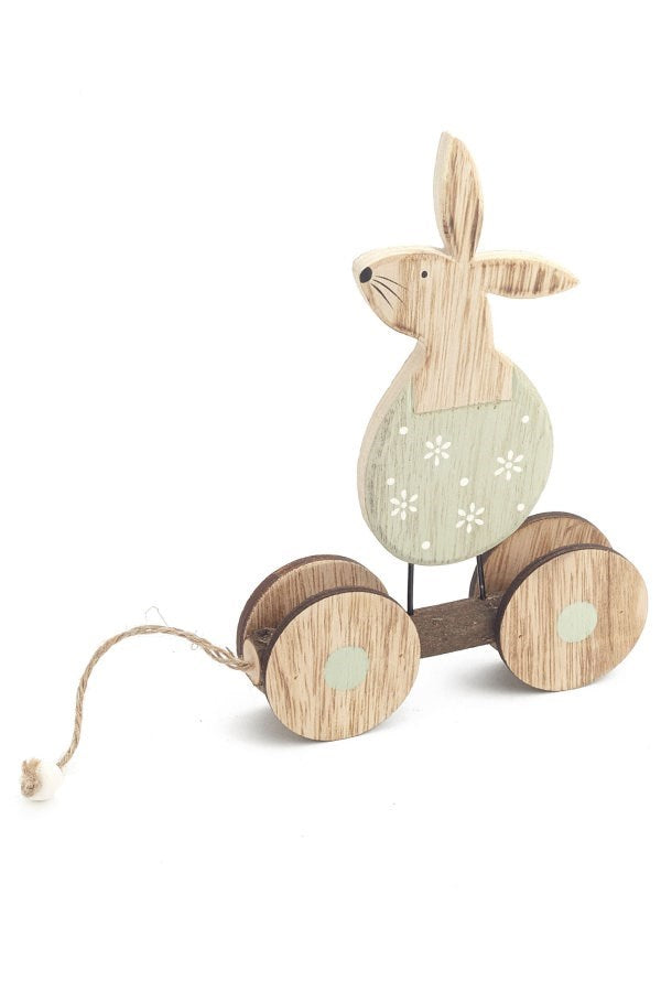 Wooden Rabbit On Wheels