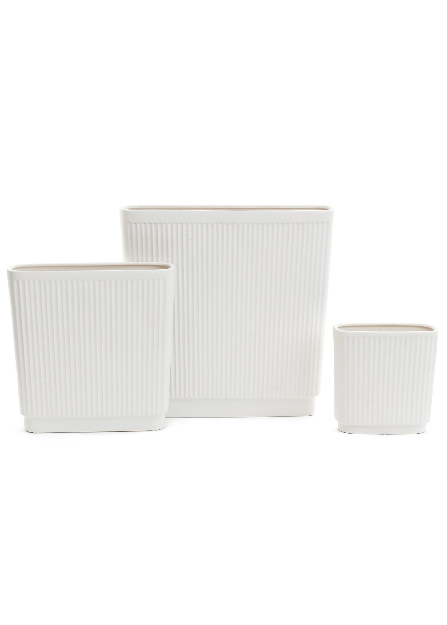 White Oval Ceramic Vase