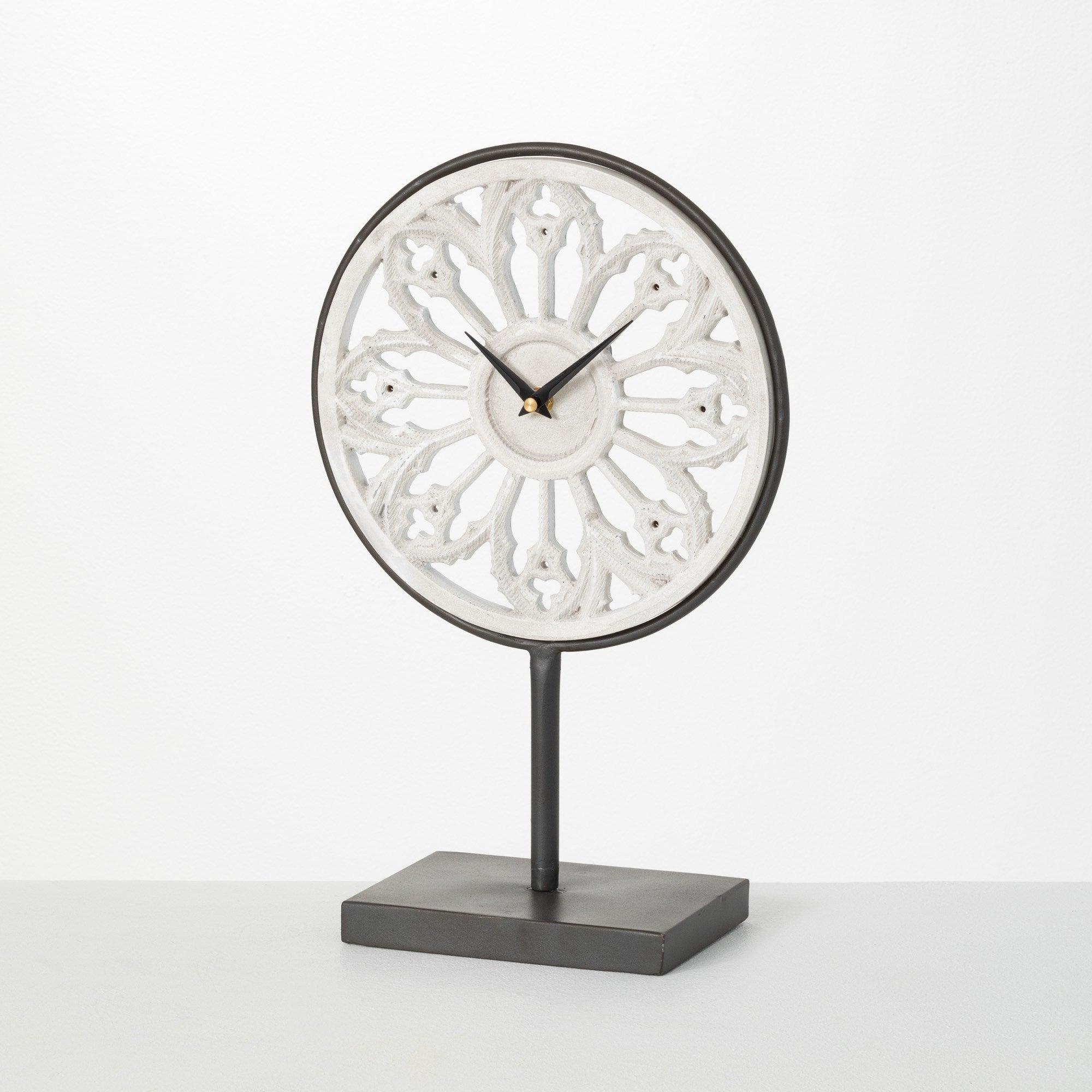 Black & White Metal Standing Clock