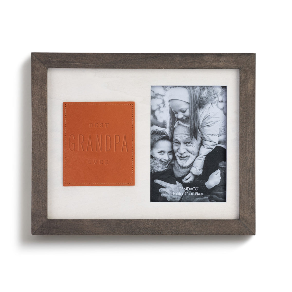 Leather and Wood Picture Frame Best Dad/Grandpa