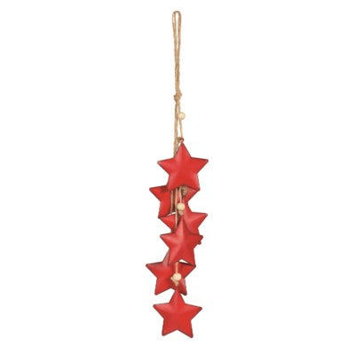 Red Metal Star Swag Hanging Ornament