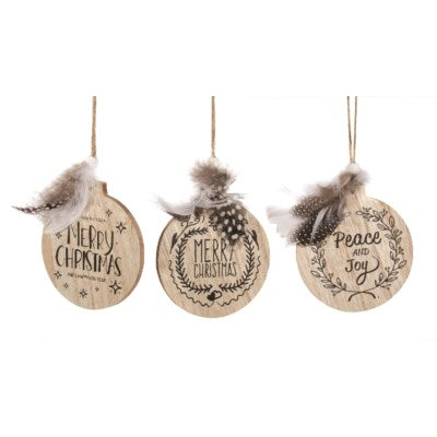 Wooden Black Print Ornament