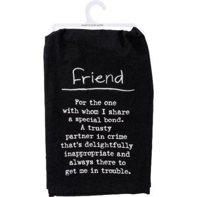 Black &amp; White Sentiment Cotton Dish/Tea Towel