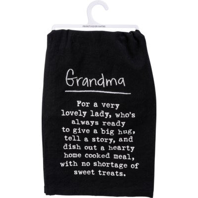 Black &amp; White Sentiment Cotton Dish/Tea Towel