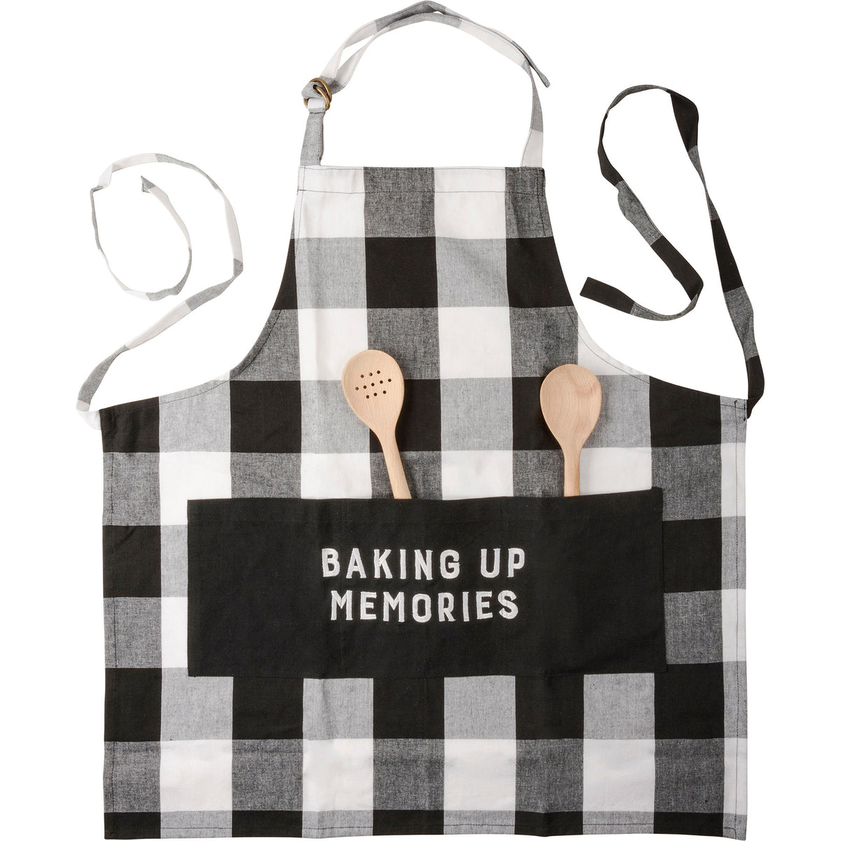 Black &amp; White Plaid Apron