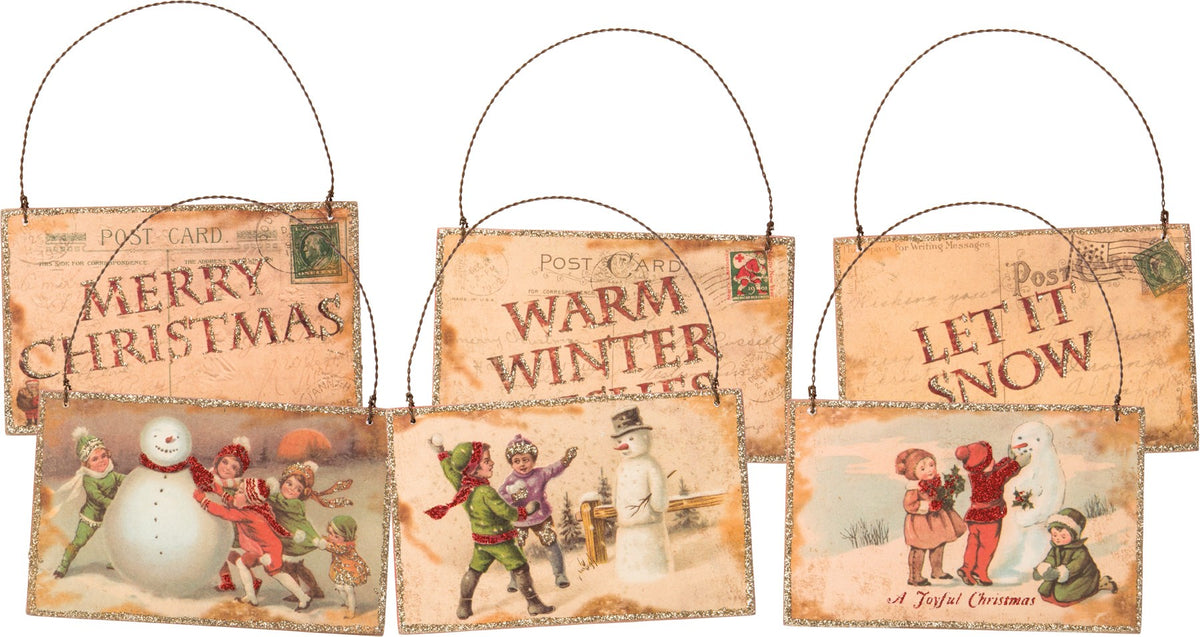Hanging Postcard Ornament Set