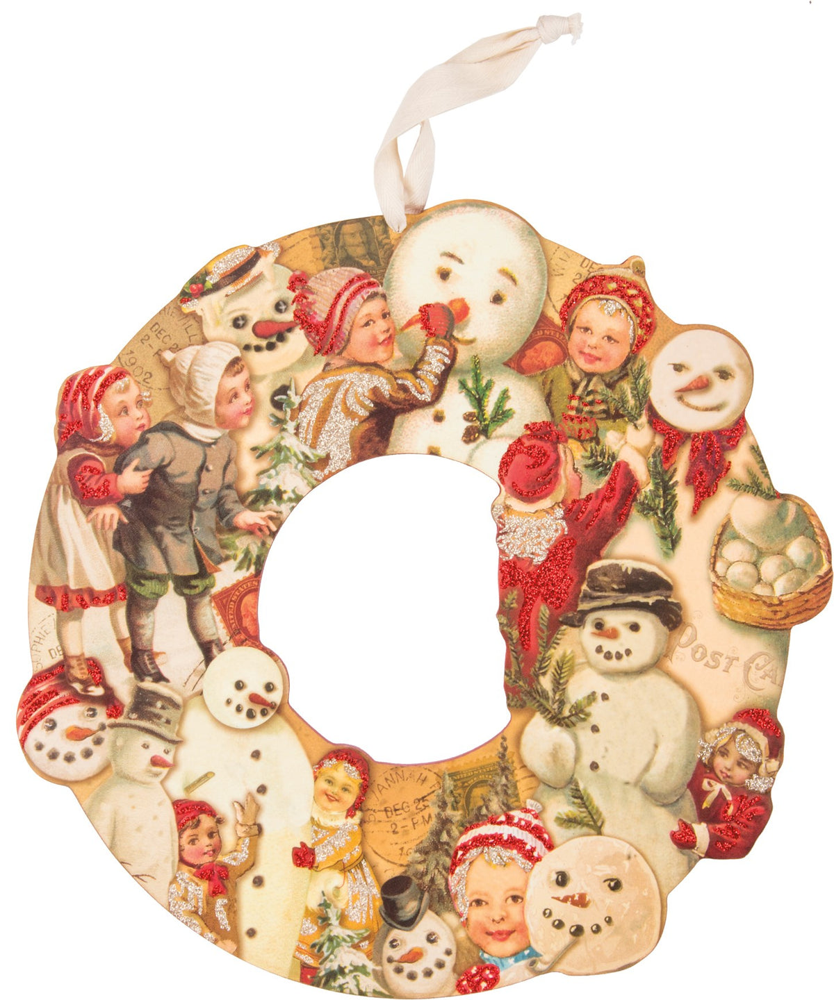 Vintage Snowman Wreath
