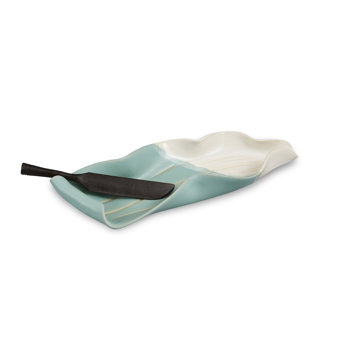 Hilborn Pottery Stick Butter Dish with Rosewood Knife