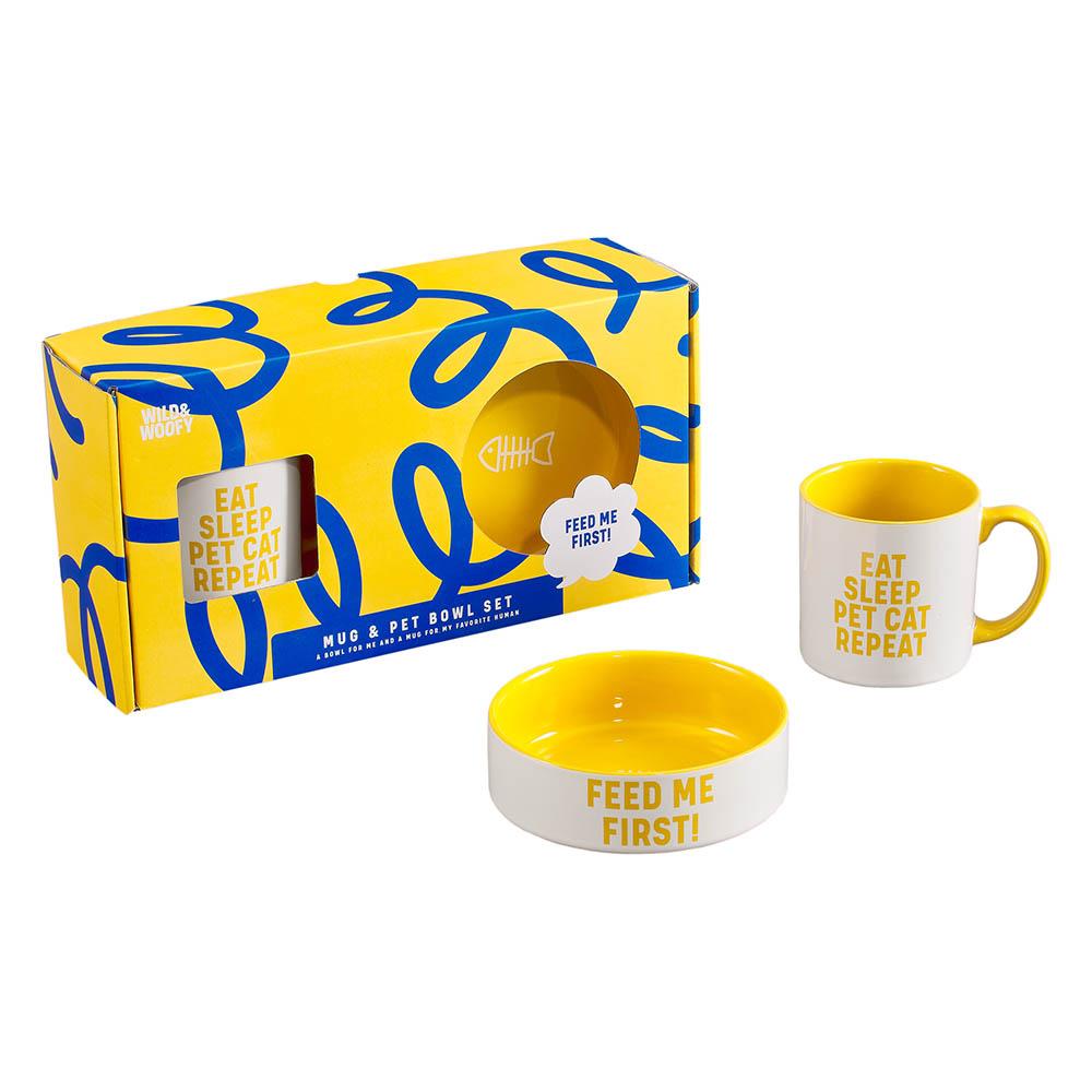 Pet Cat Mug And Bowl Set