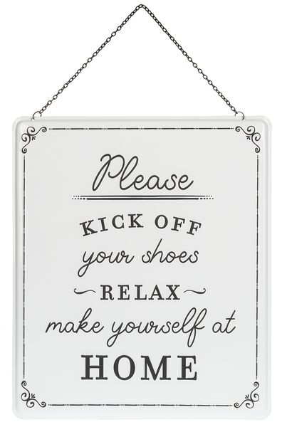 Please Kick Off Your Shoes Metal Sign