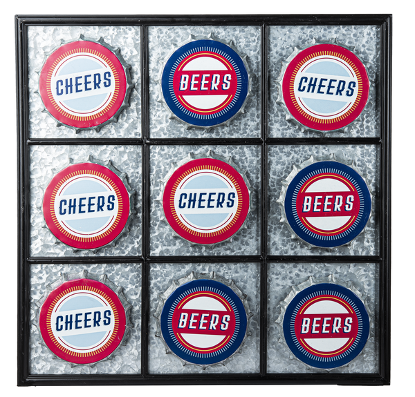 Beer Bottle Cap Tic-Tac-Toe Magnetic Wall Decor