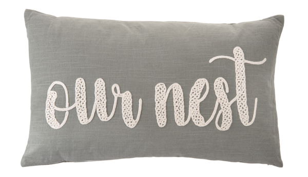 Embroidered Lumbar Pillow