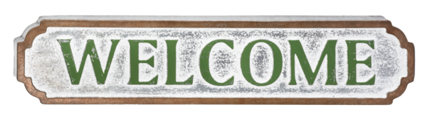Galvanised and Wood Welcome Sign