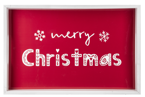 Red &amp; White Merry Christmas Tray