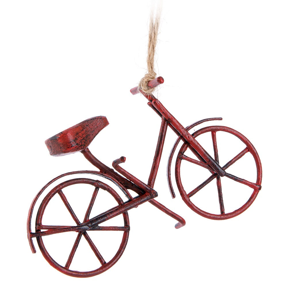 Red Metal Bicycle Ornament