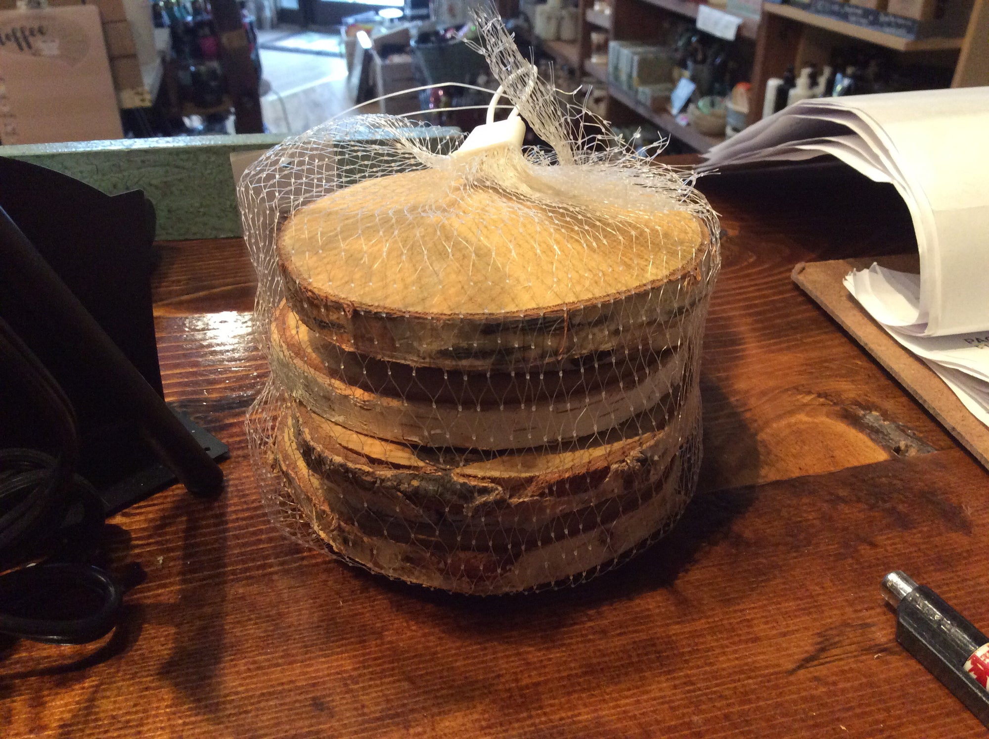 Natural Birch Slice Coasters