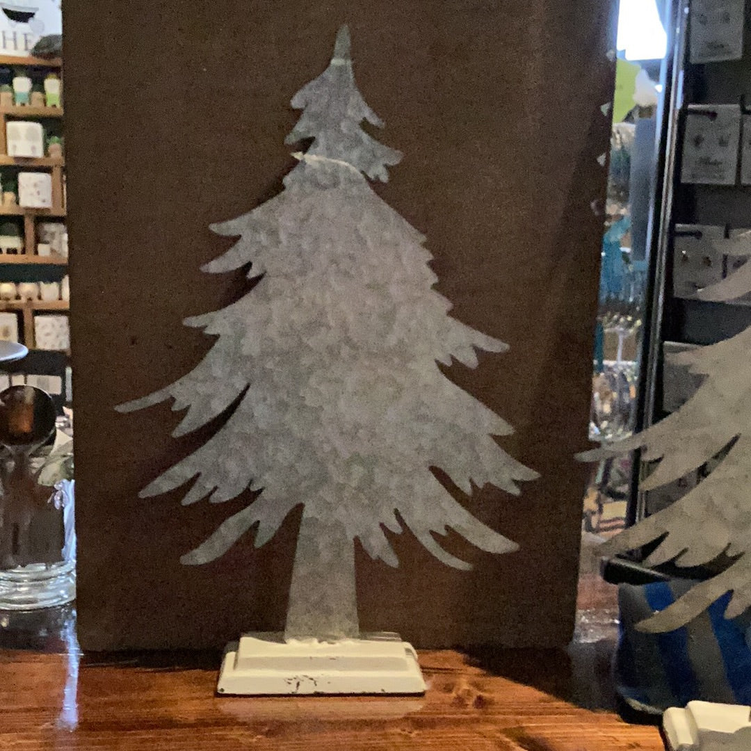 Silver Metal Tree on Cream Stand