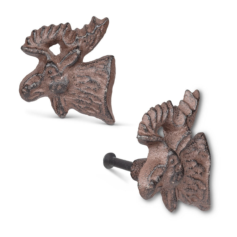 Brown Iron Moose Head Knob