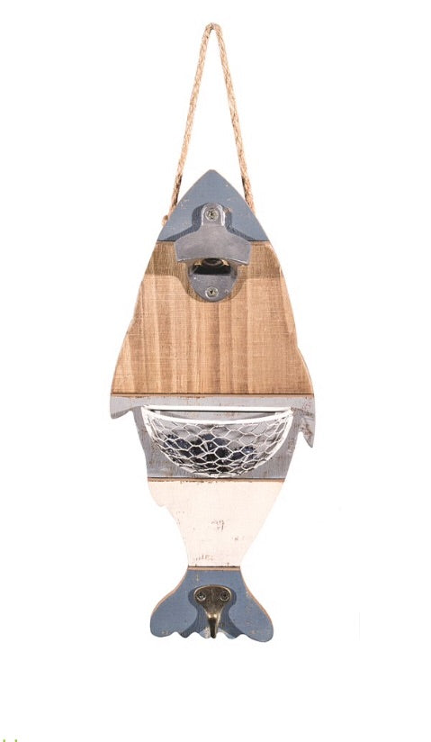 Wooden Fish Bottle Opener &amp; Hook