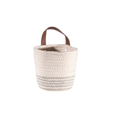 Twisted natural material single handle basket
