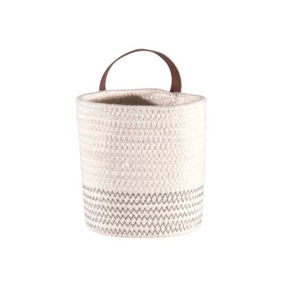 Twisted natural material single handle basket