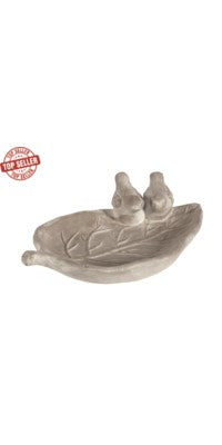 Cement Leaf Bird Bath